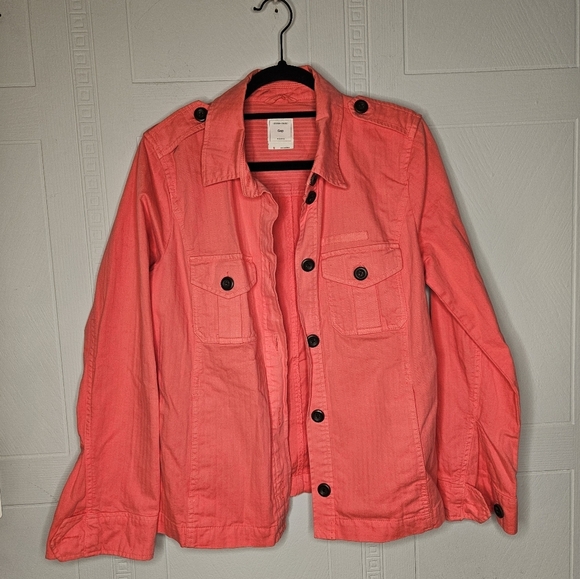 Gap Womens Coral Classic Denim Jacket Size M EUC - Picture 1 of 9